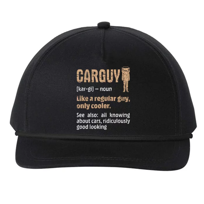 Carguy Definition Funny Friend Car Lover Cars Themed Meaningful Gift Snapback Five-Panel Rope Hat