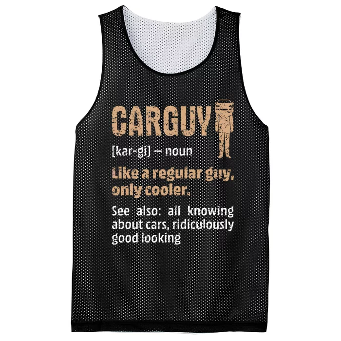 Carguy Definition Funny Friend Car Lover Cars Themed Meaningful Gift Mesh Reversible Basketball Jersey Tank