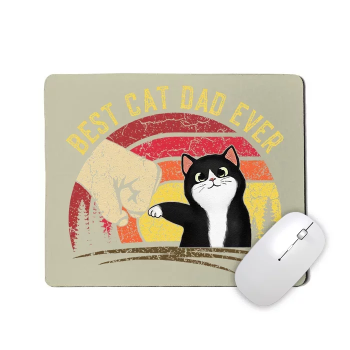 Cat Daddy Fathers Day Cat Dad Retro Best Cat Dad Ever Mousepad