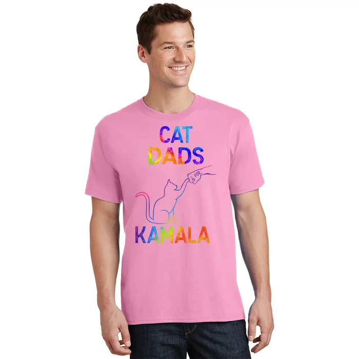 Cat Dads For Kamala Tiedye Harris Madam President 47 T-Shirt