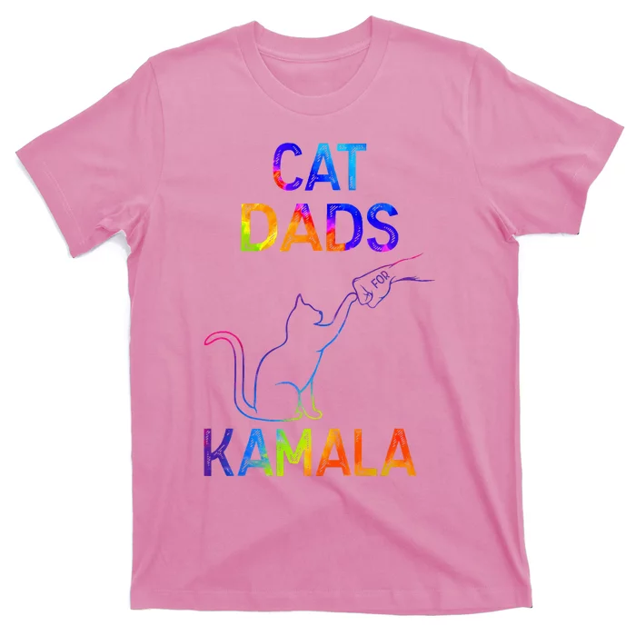 Cat Dads For Kamala Tiedye Harris Madam President 47 T-Shirt