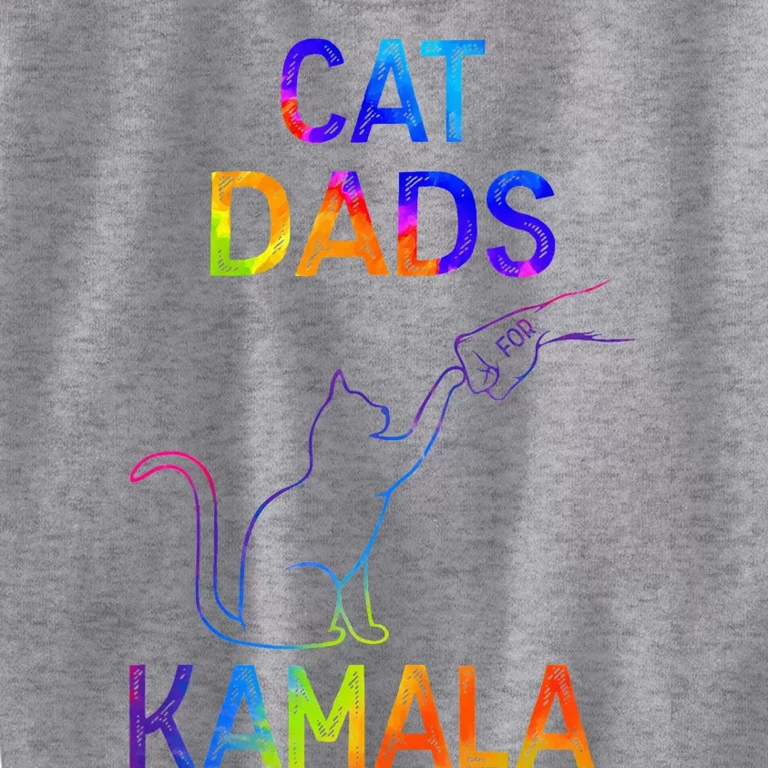 Cat Dads For Kamala Tiedye Harris Madam President 47 Kids Sweatshirt