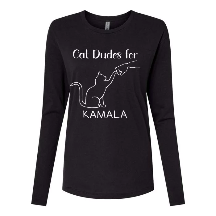 Cat Dudes For Kamala Childless Cat Lady Is Voting Kamala Womens Cotton Relaxed Long Sleeve T-Shirt