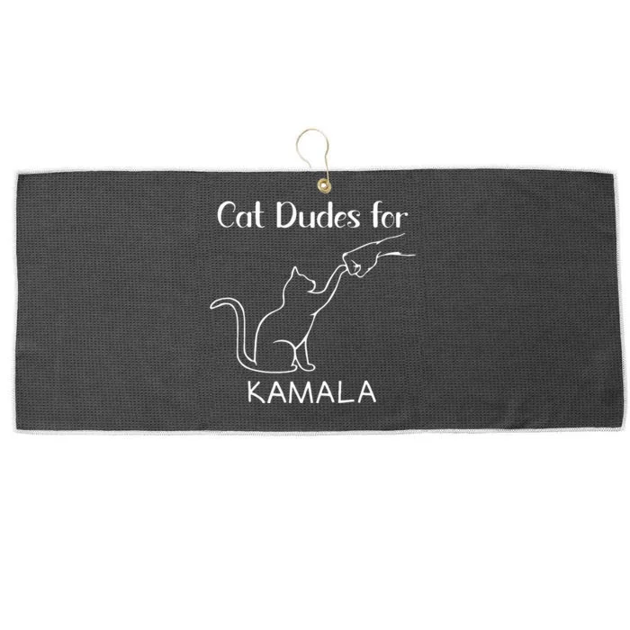 Cat Dudes For Kamala Childless Cat Lady Is Voting Kamala Large Microfiber Waffle Golf Towel