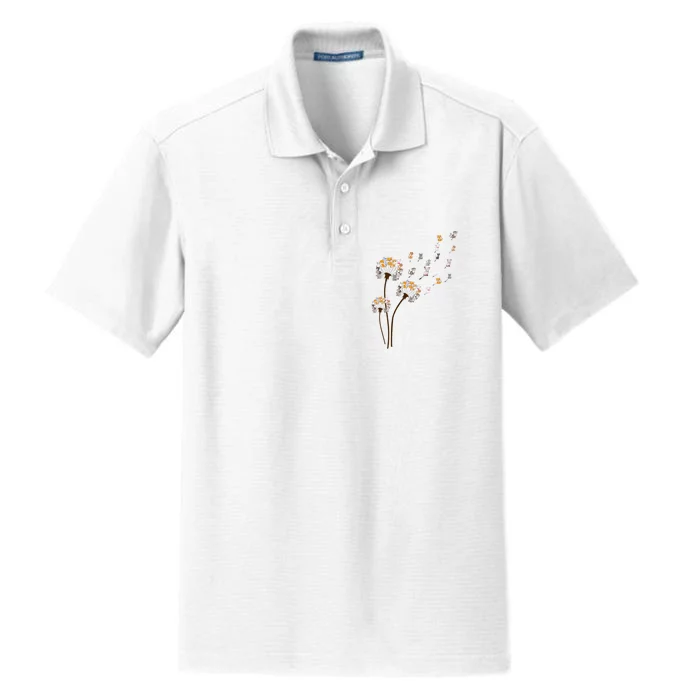 Cat Dandelion Funny Gift For Cat Lovers Dry Zone Grid Performance Polo