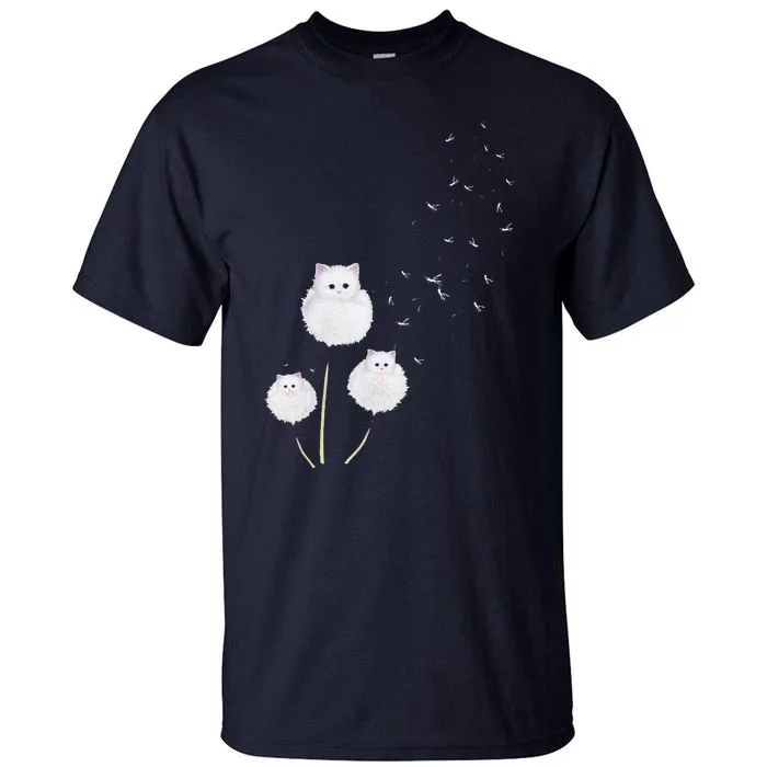 Cat Dandelion Flower Cat Lover Gifts Tall T-Shirt