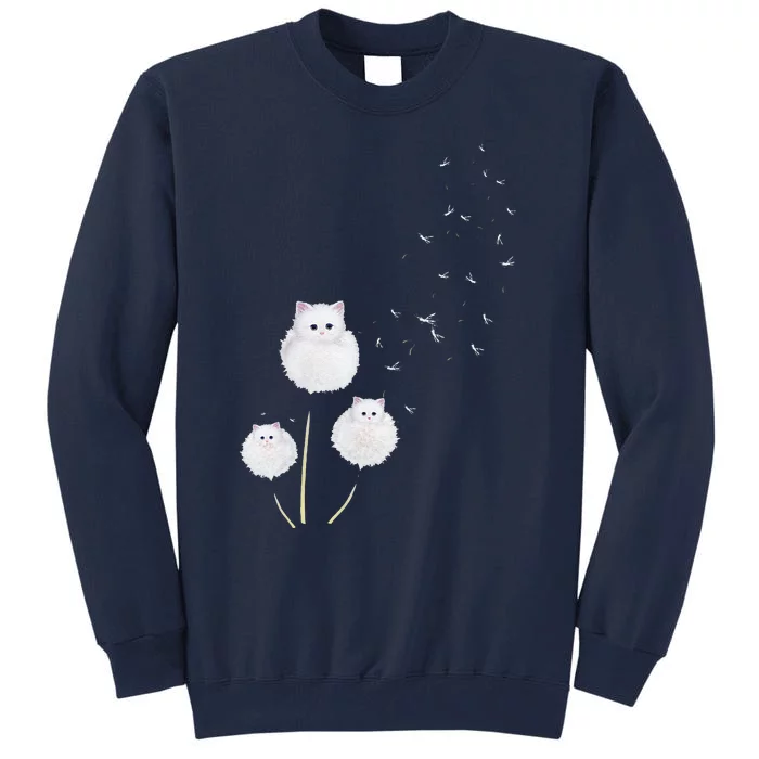 Cat Dandelion Flower Cat Lover Gifts Tall Sweatshirt