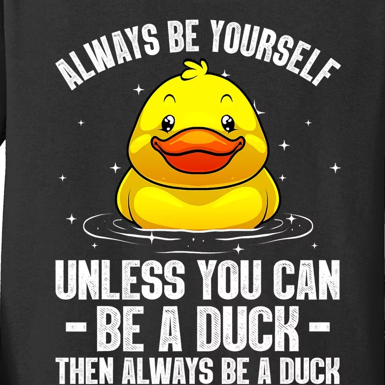 Cute Duck For  Aquatic Bird Rubber Duck Lovers Kids Long Sleeve Shirt