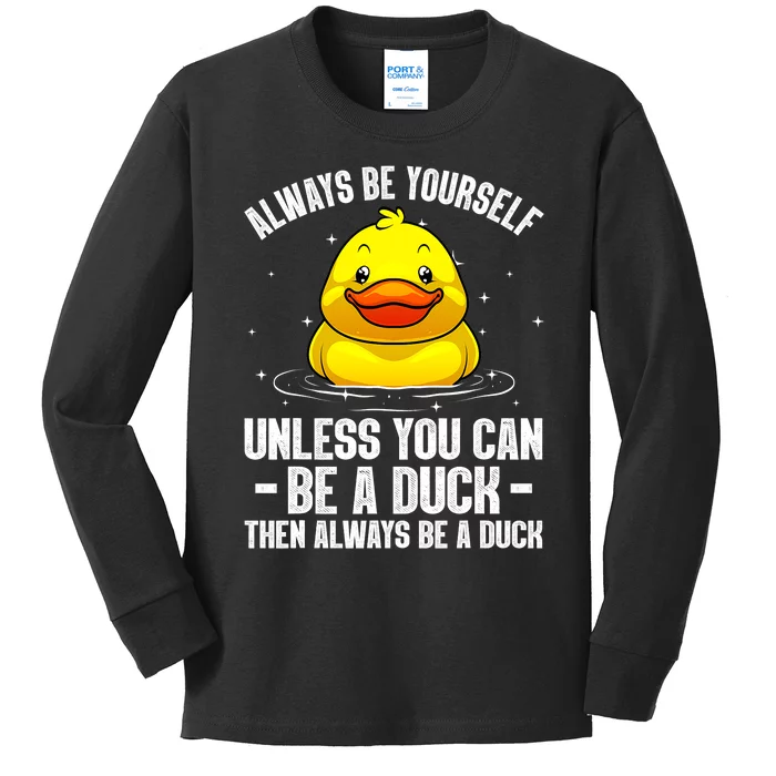 Cute Duck For  Aquatic Bird Rubber Duck Lovers Kids Long Sleeve Shirt