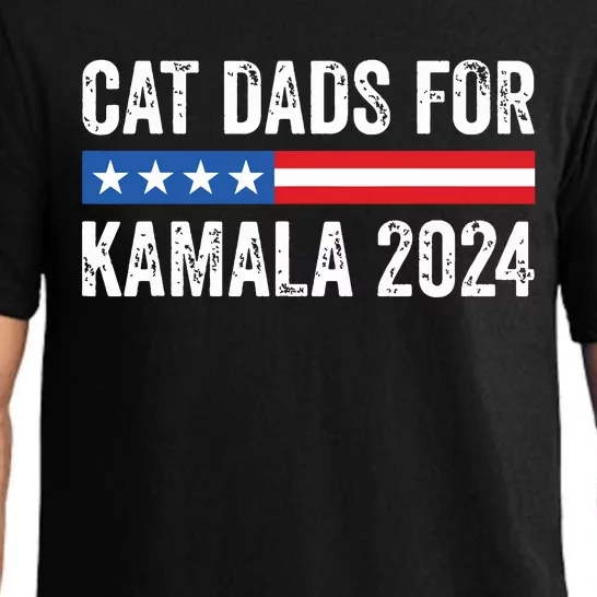 Cat Dads For Kamala Funny Cat Owner 2024 President Kamala Pajama Set