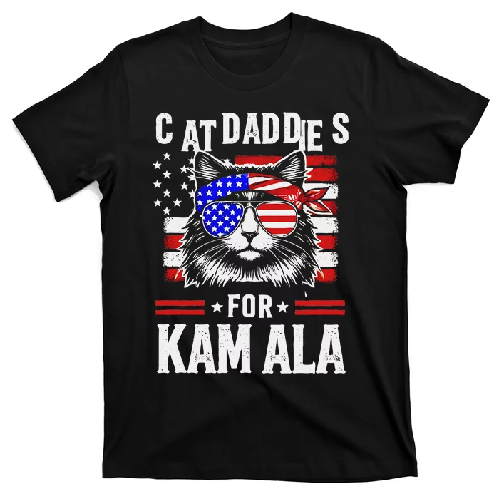 Cat Daddies For Kamala Vintage Usa Patriotic Madam President T-Shirt