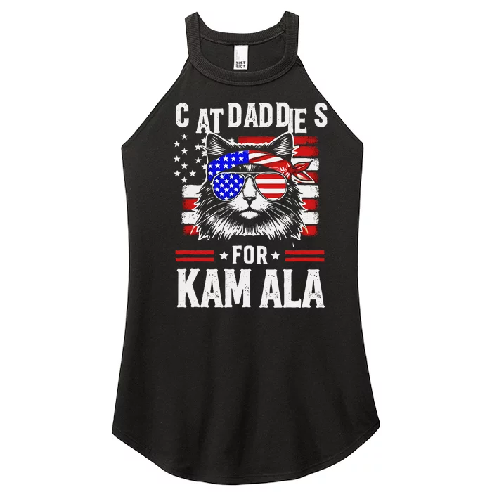 Cat Daddies For Kamala Vintage Usa Patriotic Madam President Women’s Perfect Tri Rocker Tank