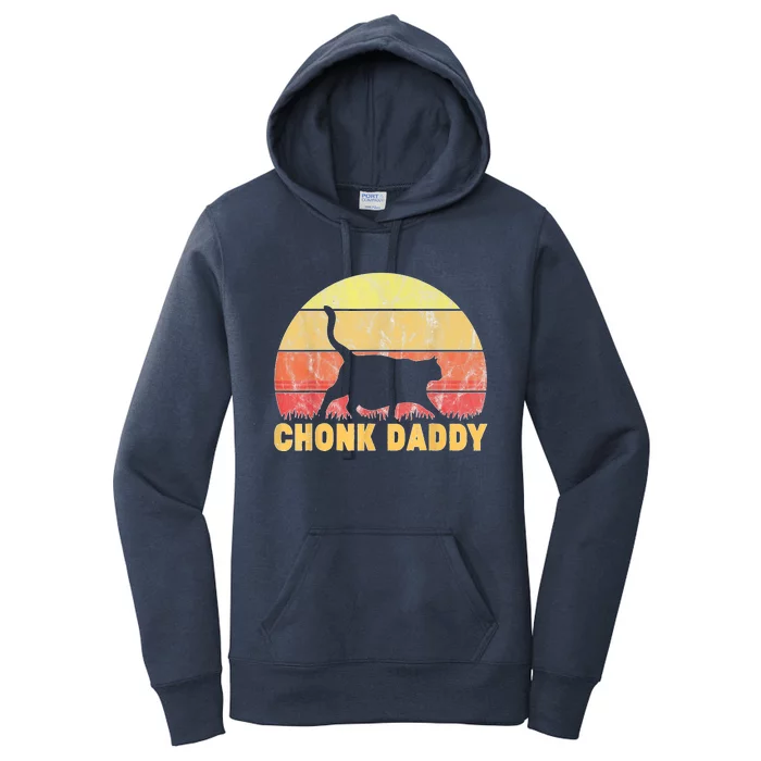 Chonk Daddy Fat Cat Dad Lover Meme Gifts Women's Pullover Hoodie