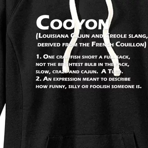 Cooyon Definition Funny Cajun Creole Coonass Women's Fleece Hoodie