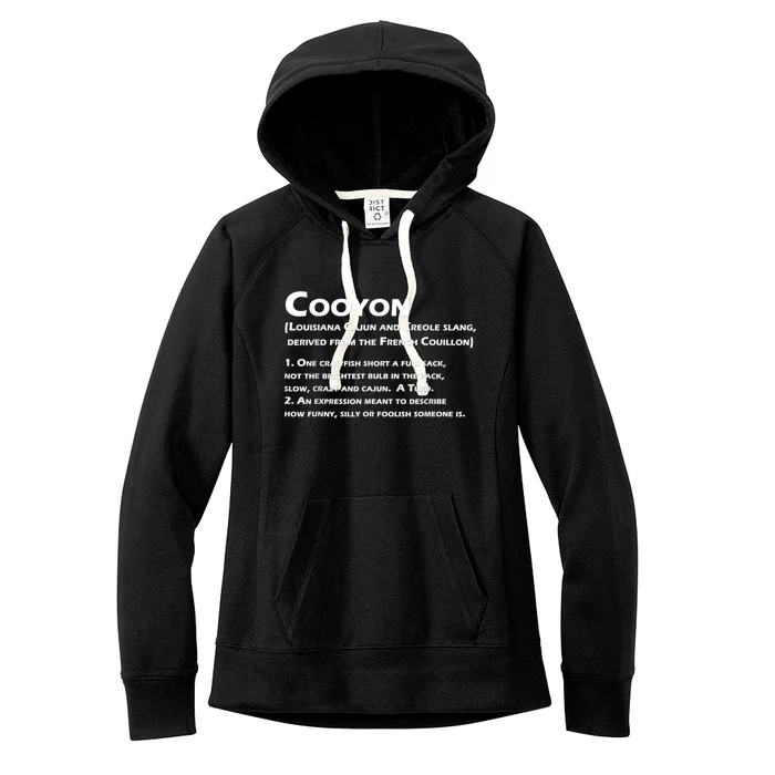 Cooyon Definition Funny Cajun Creole Coonass Women's Fleece Hoodie