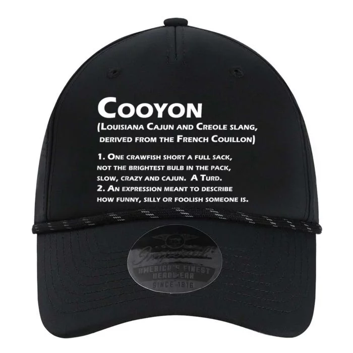 Cooyon Definition Funny Cajun Creole Coonass Performance The Dyno Cap