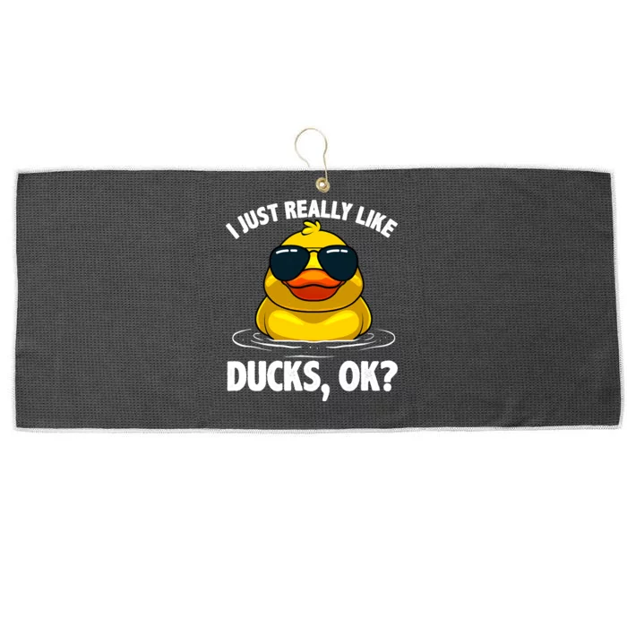 Cool Ducks For Duck Lovers Owner Duck Hunting Bird Large Microfiber Waffle Golf Towel