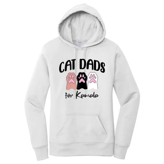 Cat Dads For Kamala Funny Political Women's Pullover Hoodie