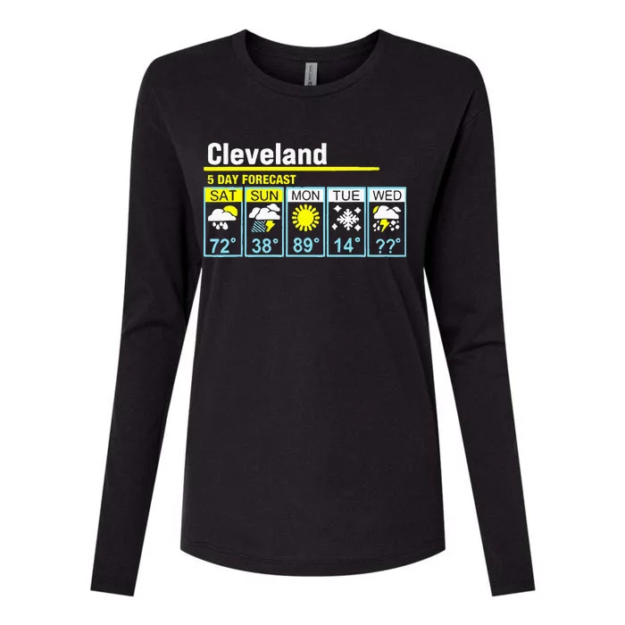 Cleveland5 Day Forecast Funny Apparel Womens Cotton Relaxed Long Sleeve T-Shirt