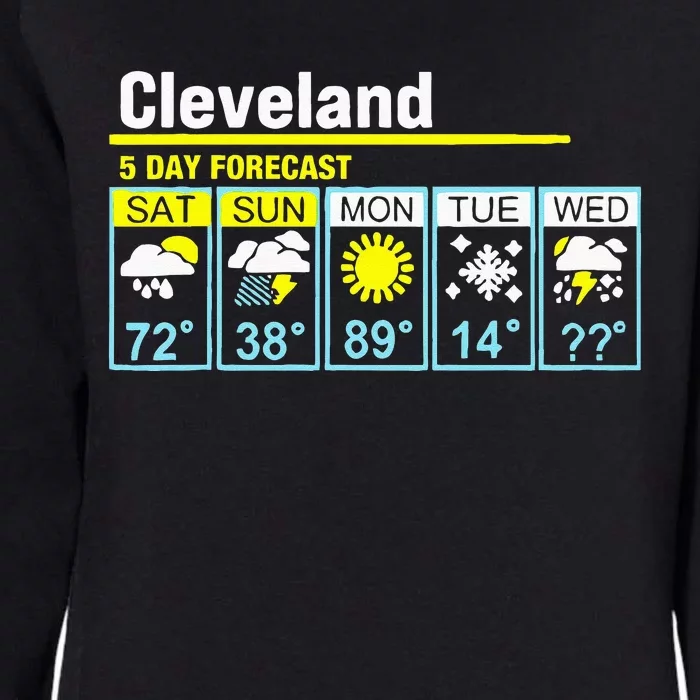 Cleveland5 Day Forecast Funny Apparel Womens California Wash Sweatshirt