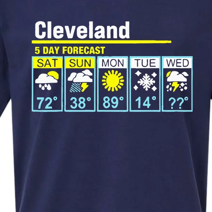 Cleveland5 Day Forecast Funny Apparel Sueded Cloud Jersey T-Shirt