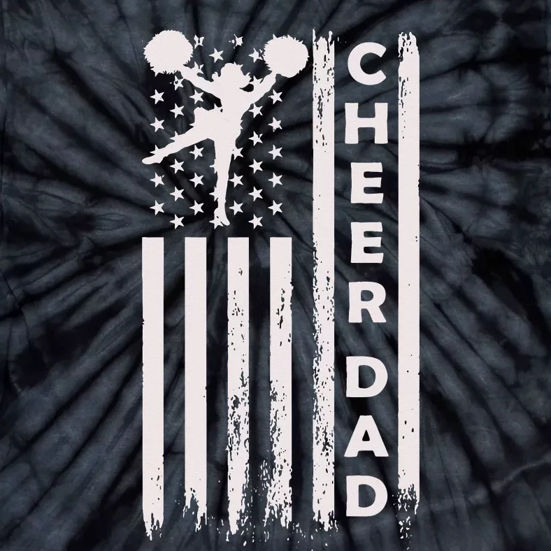 Cheerleader Dad Funny Cheer Dad American US Flag Father Team Tie-Dye T-Shirt