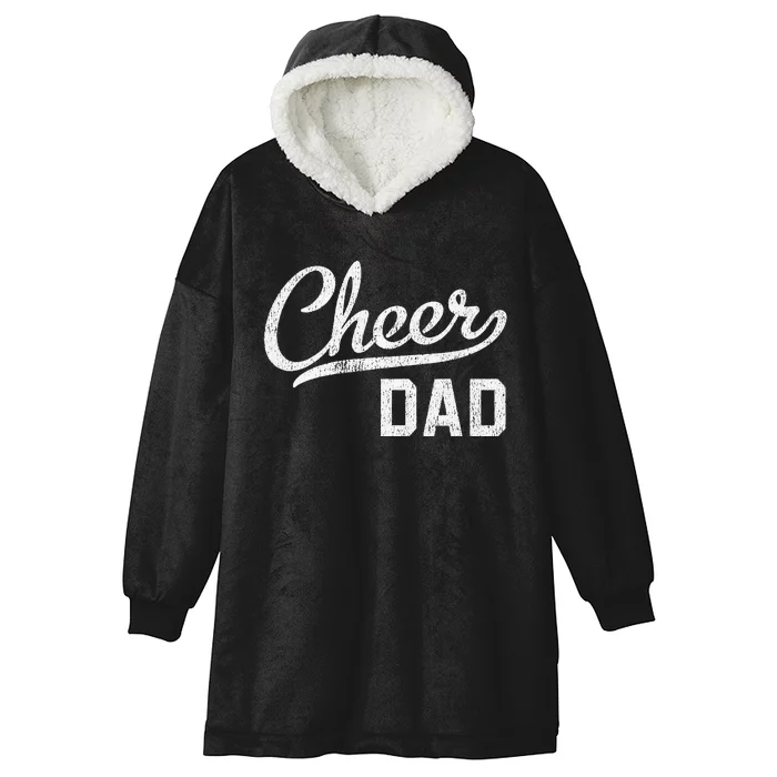 Cheer Dad Funny Papa Official Cheerleader Bodyguard Hooded Wearable Blanket