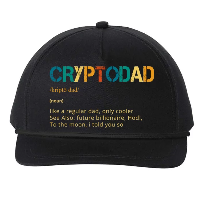 Cryptodad Definition Funny Future Billionaire Snapback Five-Panel Rope Hat