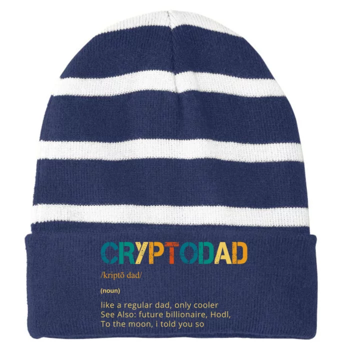 Cryptodad Definition Funny Future Billionaire Striped Beanie with Solid Band