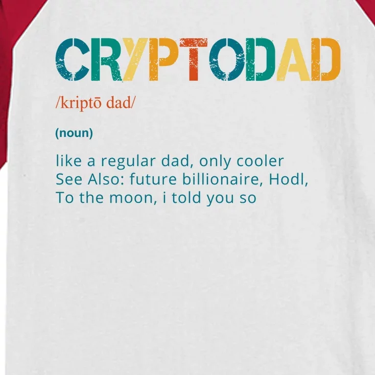 Cryptodad Definition Funny Future Billionaire Kids Colorblock Raglan Jersey