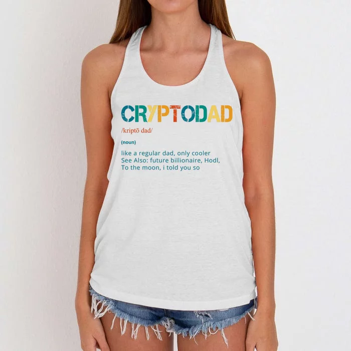 Cryptodad Definition Funny Future Billionaire Women's Knotted Racerback Tank