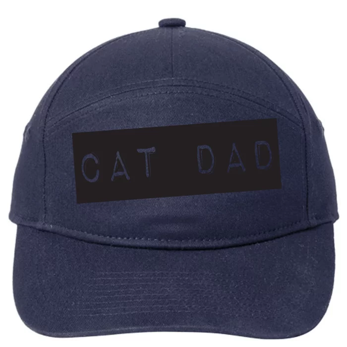 Cat Dad Funny Black Cat 7-Panel Snapback Hat