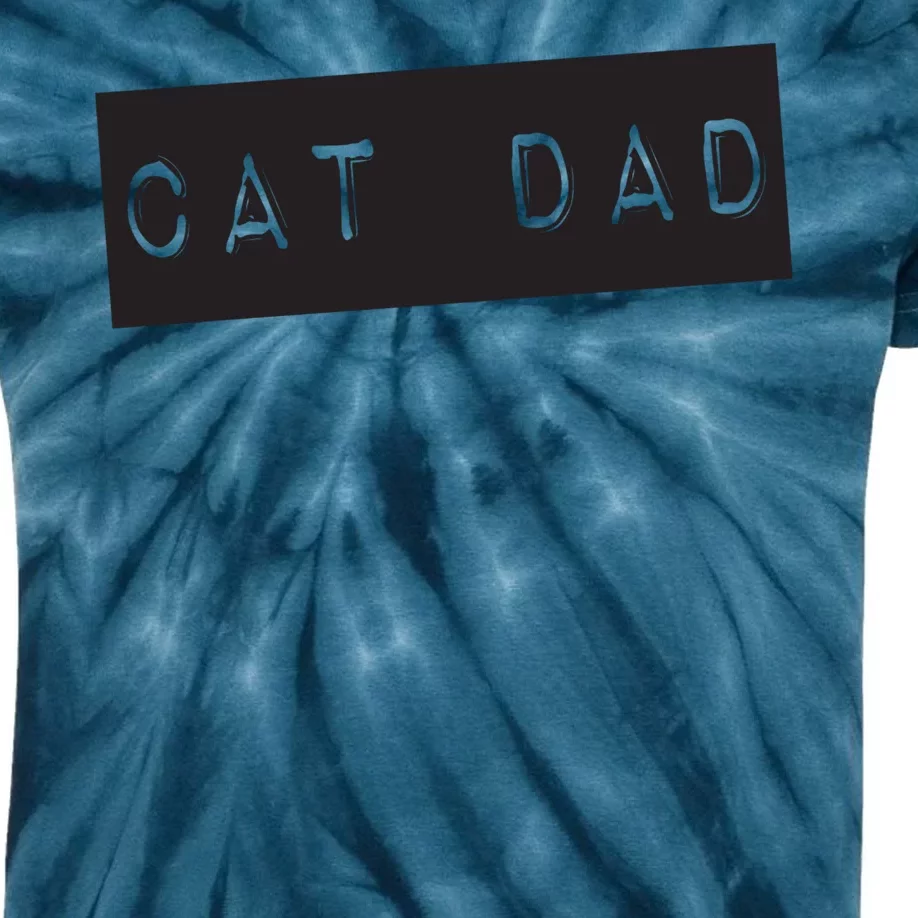 Cat Dad Funny Black Cat Kids Tie-Dye T-Shirt