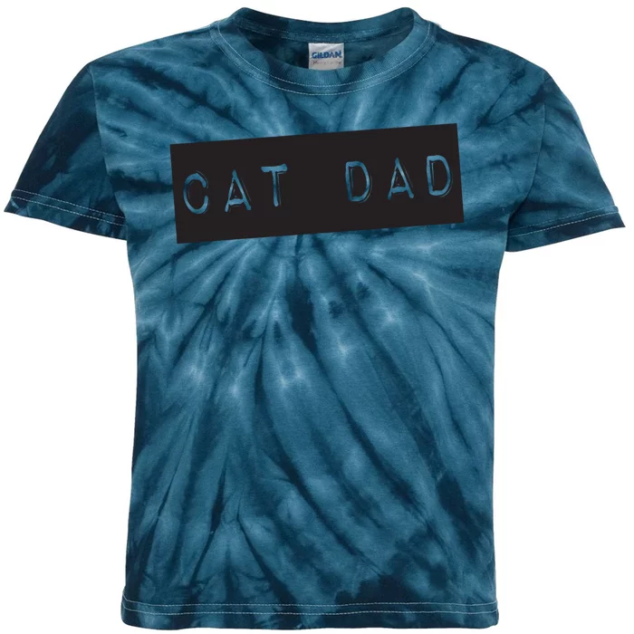 Cat Dad Funny Black Cat Kids Tie-Dye T-Shirt