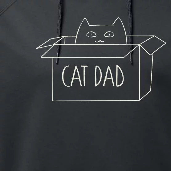 Cat Dad Funny Cat Daddy For Fathers Day Performance Fleece Hoodie