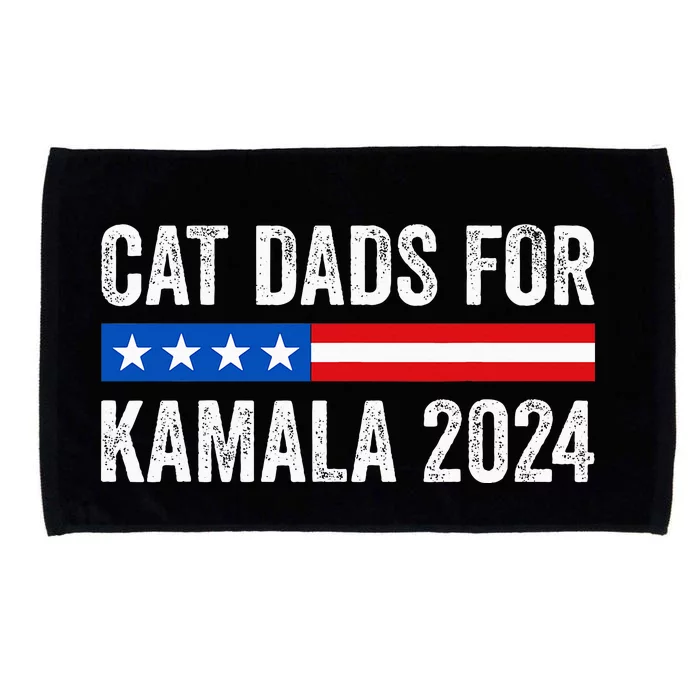 Cat Dads For Kamala Funny Cat Owner 2024 Microfiber Hand Towel