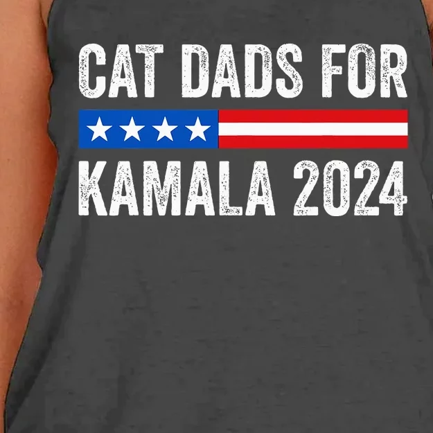 Cat Dads For Kamala Funny Cat Owner 2024 Women's Knotted Racerback Tank