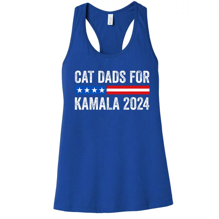 Cat Dads For Kamala Funny Cat Owner 2024 Women's Racerback Tank