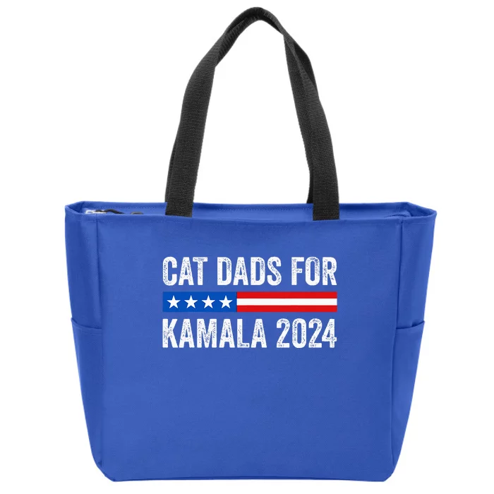 Cat Dads For Kamala Funny Cat Owner 2024 Zip Tote Bag