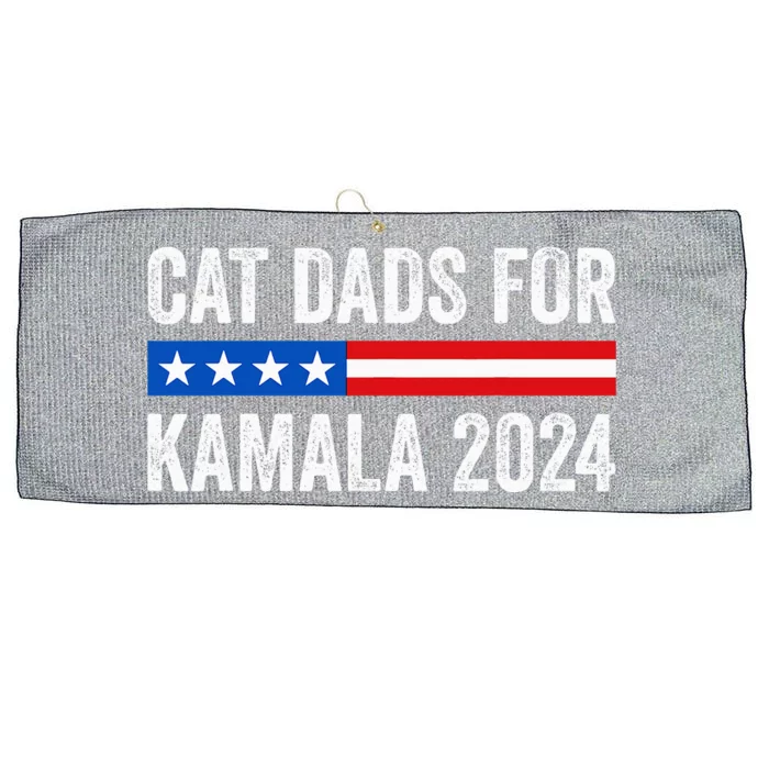 Cat Dads For Kamala Funny Cat Owner 2024 Large Microfiber Waffle Golf Towel