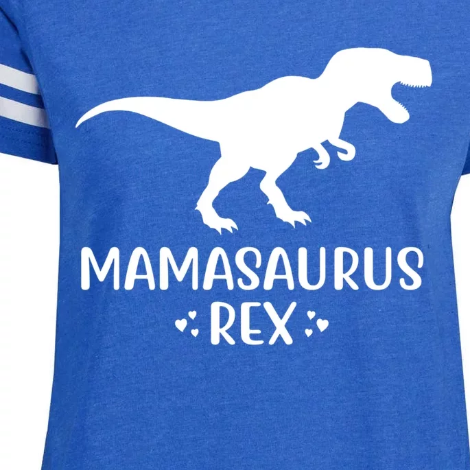 Christmas Dinosaur For Mom And Grandma Mamasaurus Rex Gift Enza Ladies Jersey Football T-Shirt