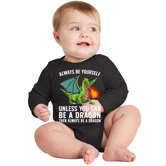 Cool Dragon For Boy Mythical Dragon Lovers Baby Long Sleeve Bodysuit