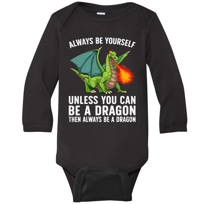 Cool Dragon For Boy Mythical Dragon Lovers Baby Long Sleeve Bodysuit