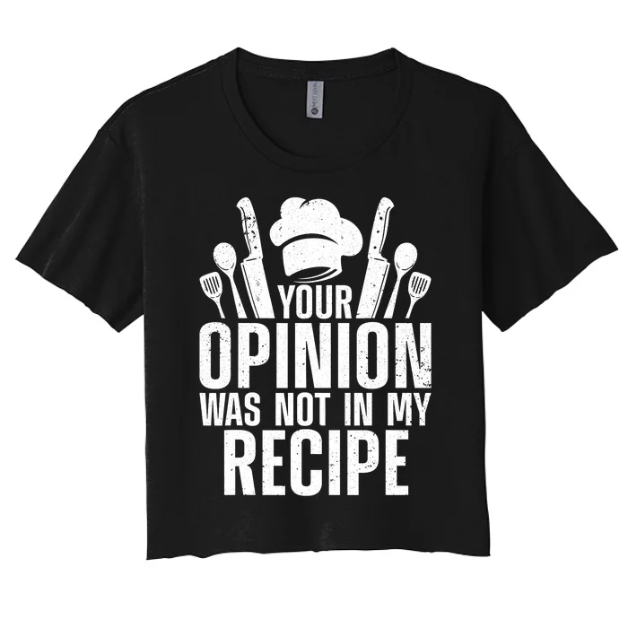 Chef Definition Funny Line Saying Cook Cooking Gifts Chefs Women's Crop Top Tee