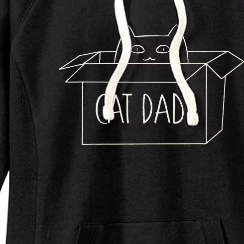 Cat Dad Funny Cat Daddy Fathers Day Women's Fleece Hoodie