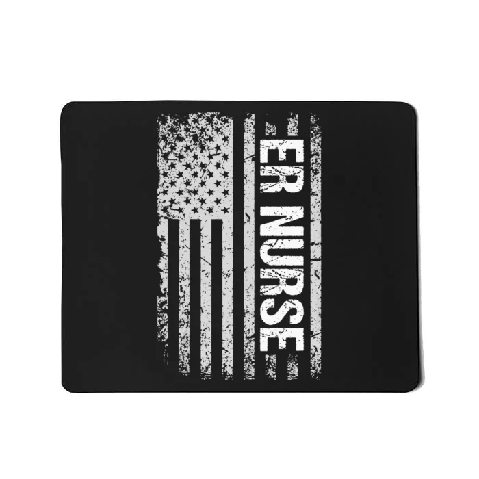 Classic Distressed Flag For Emergency Room ER Nurses Mousepad