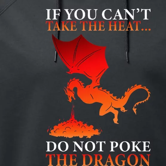 Cool Dragon Flamespewing Flying Mythical Creature Performance Fleece Hoodie