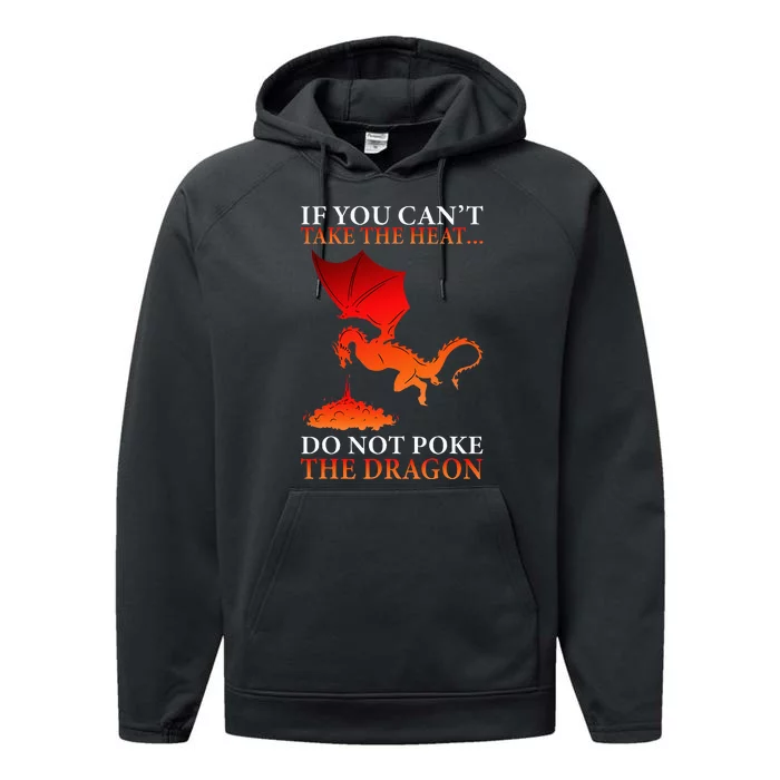 Cool Dragon Flamespewing Flying Mythical Creature Performance Fleece Hoodie