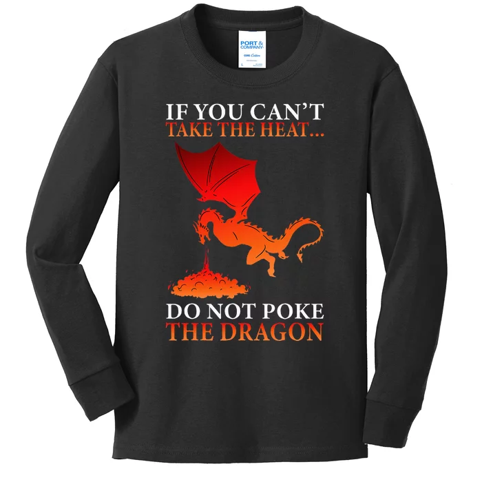 Cool Dragon Flamespewing Flying Mythical Creature Kids Long Sleeve Shirt