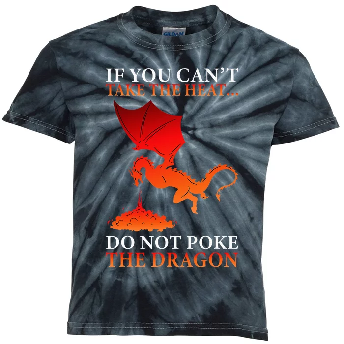 Cool Dragon Flamespewing Flying Mythical Creature Kids Tie-Dye T-Shirt